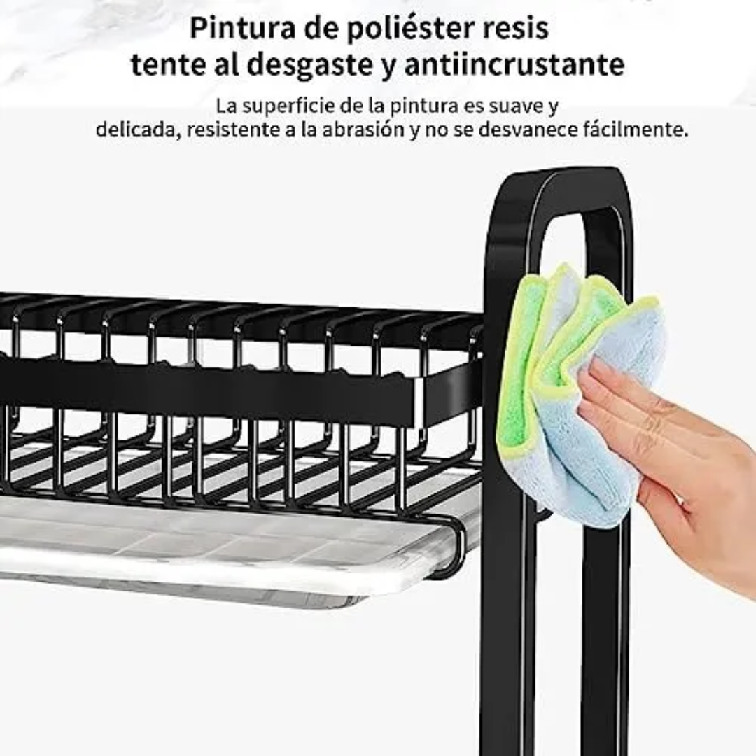 Escurridor de Platos 3 Niveles – Organizador de Cocina Multifuncional con Bandeja Antigoteo